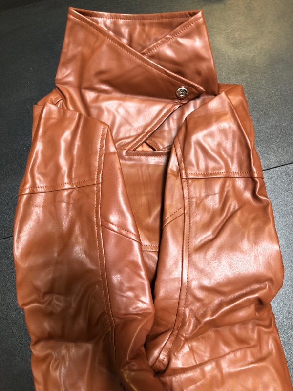 Photo 1 of tankaneo faux leather jacket brown size unknown