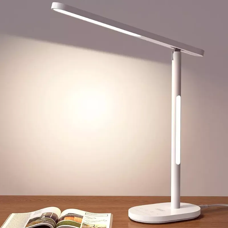 Photo 1 of Study Desk Lamp LED Desk Lamp Eye-Caring Table Lamp USB Port with Adjustable Reading Lamp 12w 4000 Warm White Bedrooms Office Eye-Caring Reading (Color : White)