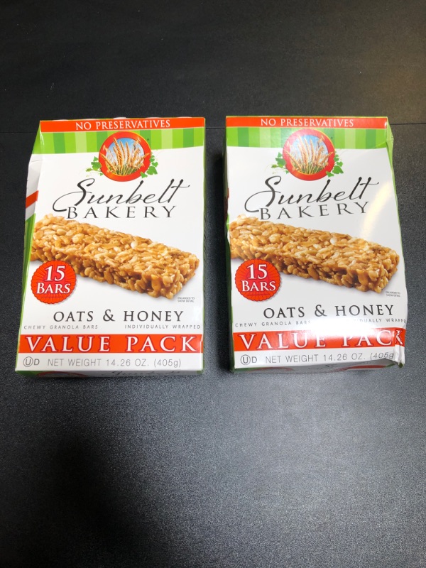 Photo 2 of Sunbelt Bakery Oats & Honey Chewy Granola Bars, Value Pack, 1.0 OZ, 15 Count 2 Boxes