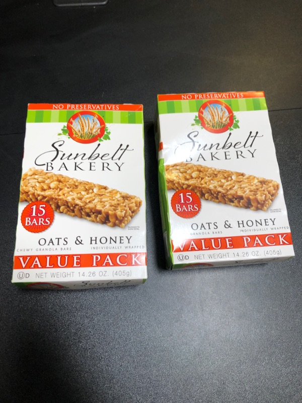 Photo 2 of Sunbelt Bakery Oats & Honey Chewy Granola Bars, Value Pack, 1.0 OZ, 15 Count (2 Box)