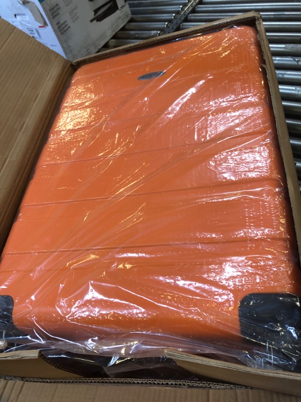 Photo 2 of YEMENREN Luggage Sets Hardside Lightweight Suitcase with Spinner Wheels TSA Lock, 3-Piece Set (20/24/28), Orange
