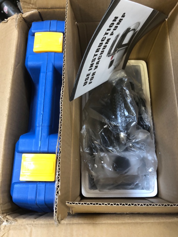 Photo 3 of HZAUTOS 3.5CFM 1/4HP Single-Stage Vacuum Pump and R410A R22 R134A R404A Manifold Gauge Set Refrigeration Kit for HVAC A/C Refrigeration Recharging and Maintenance