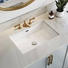 Photo 1 of 23-5/8 in.Rectangle Undermount Bathroom Sink in White with Overflow Drain
