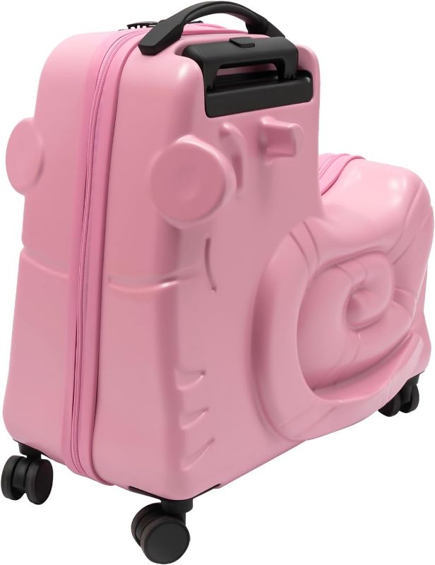Photo 1 of CNCEST 20" Kid's Ride-on Travel Suitcase,Rolling Luggage with Wheels Carry Trolley Luggage with Password Lock,Children's Ride On Trolley Luggage for Children's Day Gift,Festival Gift 20" rose