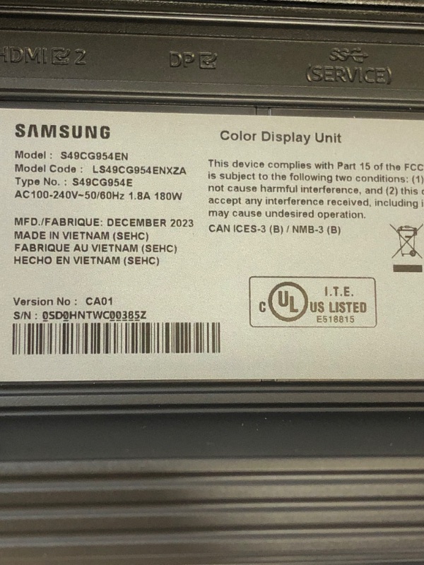 Photo 4 of SAMSUNG 49-Inch Odyssey G9 Series DQHD 1000R Curved Gaming Monitor, 1ms(GtG), VESA DisplayHDR 1000, 240Hz, AMD FreeSync Premium Pro, Height Adjustable Stand, LS49CG954ENXZA, 2024 Black 49-inch G95C (2024) Dual QHD, 240 Hz, 1ms GTG HDMI and DP Cable Includ