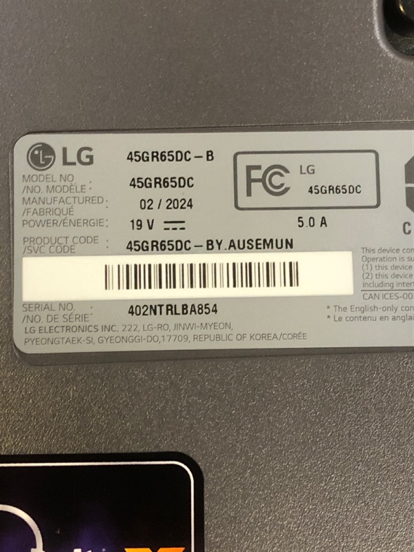 Photo 4 of LG 45GR65DC-B 45-inch Ultragear Curved Gaming Monitor, QHD, 200Hz, 1ms, UltraWide Display, 32:9, AMD FreeSync Premium Pro, VESA DisplayHDR 600, HDMI 2.1 x2, DP, UBS x3, Tilt/Height/Swivel Stand Black 45 Inch (45GR65DC-B) 200Hz HDMI/DP