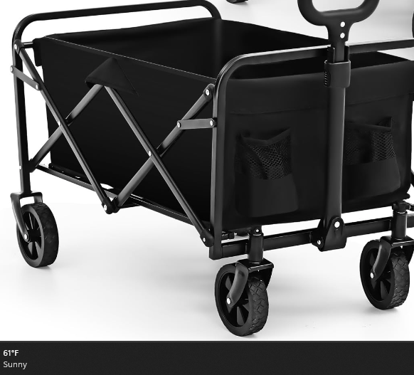 Photo 1 of Datanly Collapsible Folding Wagon 330 Lbs Large Capacity Heavy Duty Utility Wagon Cart Portable All Terrain Collapsible Wagon for Outdoor Beach Camping Gardening Shopping Fishing Groceries