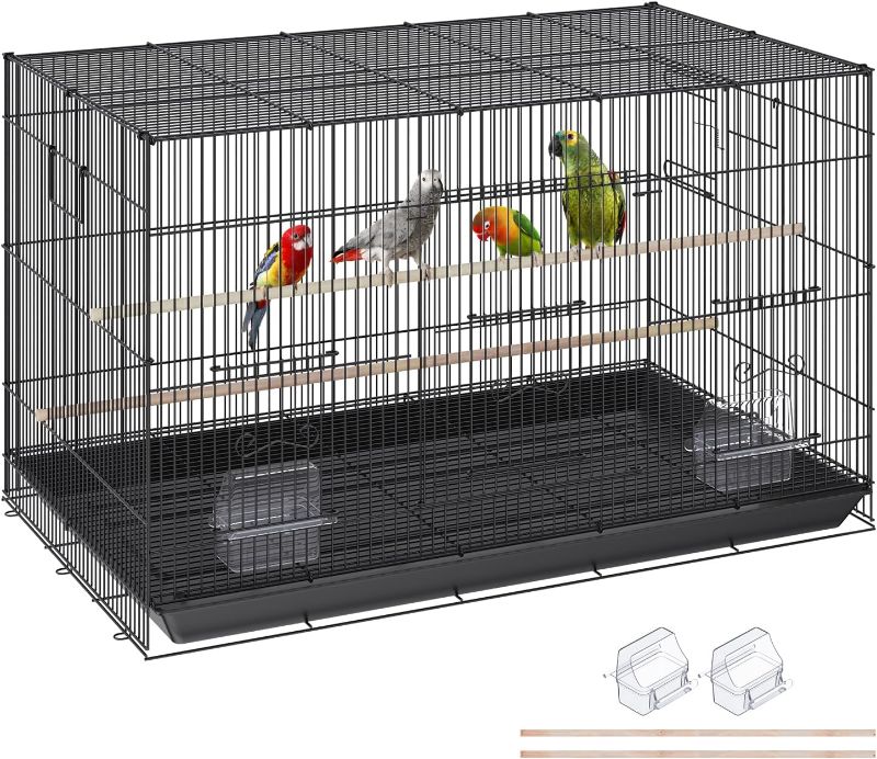 Photo 1 of VEVOR 30 Inch Flight Bird Cage, Stackable Bird Cage Parakeet Cage with Slide-Out Tray and Handle, Small Parrots Birdcage for Cockatiels Budgies Conure Macaw Finch Lovebirds Canaries Pigeons