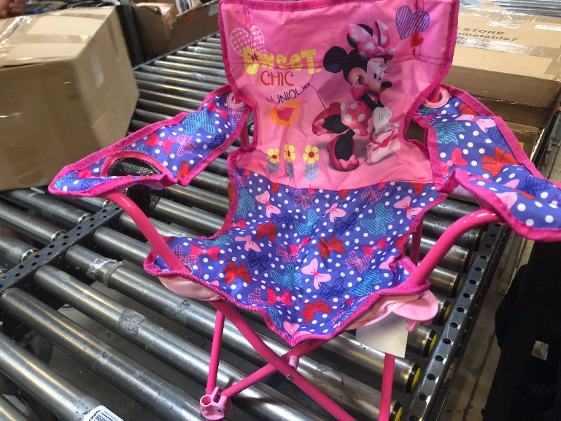 Photo 2 of Jakks Pacific Minnie Camp Chair for Kids, Portable Camping Fold N Go Chair with Carry Bag, Minnie - Bows