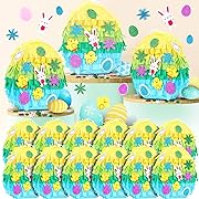 Photo 1 of MiniInflat 12 Pack Easter Mini Pinatas Bulk 5.91 Inch Egg Shaped Pinata Easter Decor DIY Crafts with 100 Pcs Easter Stickers for Easter Party Birthday 
