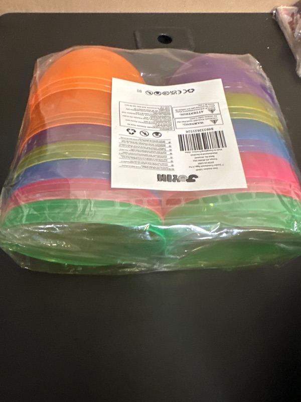 Photo 1 of JOYIN 6 Pcs Jumbo Easter Translucent Eggs, 7” Fillable Plastic Empty Eggs, Colorful Transparent Large Easter Egg for Easter Eggs Hunt, Basket Stuffers, Toys Filling Treats Clear