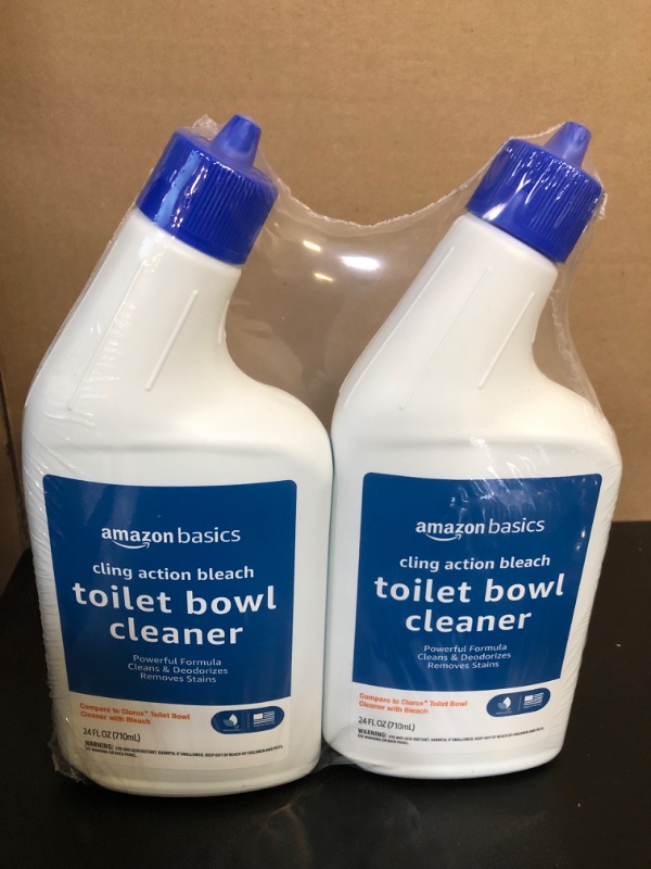 Photo 2 of Amazon Basics Toilet Bowl Cleaner Cling Action Formula with Bleach, Fresh Scent, 24 Fl Oz, Pack of 2 24 Fl Oz (Pack of 2)