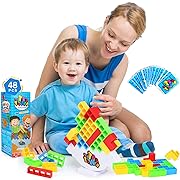 Photo 1 of Starspuff 48 Pcs Tetra Tower Balance Stacking Blocks Game, Board Games for 2 Players+ Family Games, Parties, Travel, Kids & Adults Team Building Blocks Toy