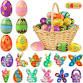 Photo 1 of Jetrvat 36pcs Easter Basket Stuffers Filled Easter Eggs Pop Fidget Toys for Party Favors Supplies ,Classroom ,Kids Girls Boys Toddlers Teens