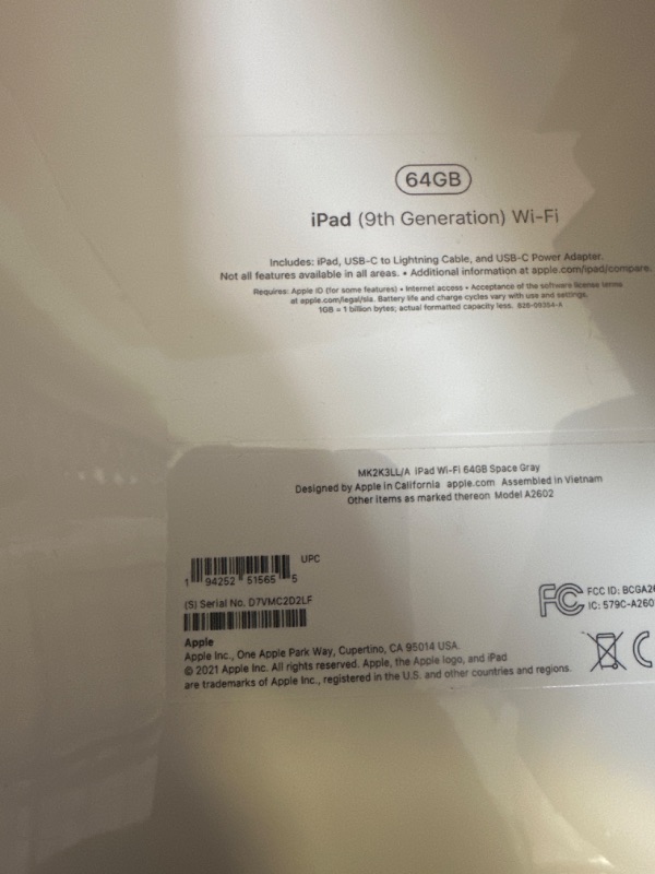 Photo 4 of Apple 2021 10.2-inch iPad (Wi-Fi, 64GB) - Space Gray WiFi 64GB Space Gray***FACTORY SEALED