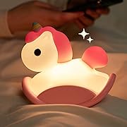 Photo 1 of kathluce Unicorns Night Light for Kids, Cute Night Lights for Girls Pink Room Decor, Silicone Kids Night Lights Rechargeable, 30mins Timing Baby Night Lamp for Kid