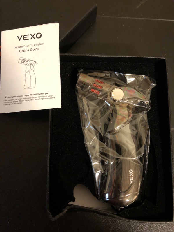 Photo 2 of VEXO-Mini4 Torch Lighter Quad 4 Jet Flame Windproof Butane Refill Portable Lighter for Grill BBQ Candle Camping, Cool Lighter Gift Idea (Butane NOT Included) (Black)