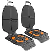 Photo 1 of HEYTRIP Car Seat Protector, 2 Packs, Rear-Facing/Forward Facing Car Seat Mat for 0~12 Years Old Children, Waterproof, Easy Cleanup, Non-Slip, Fit Most Car Seats(Dark Grey Orange)