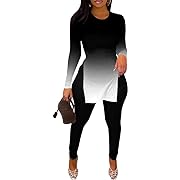 Photo 1 of Size XL--Mrskoala Womens Two Piece Outfits Fall Sets Sweatsuits Loungewear Workout Matching Tracksuit Black XL