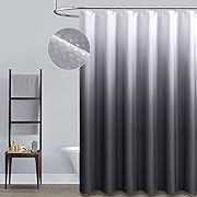 Photo 1 of Dynamene Extra Long Shower Curtain - 72x96 Inch Long Grey ?Ombre Waffle Weave Weighted Curtains for Bathroom Showers and Bathtubs