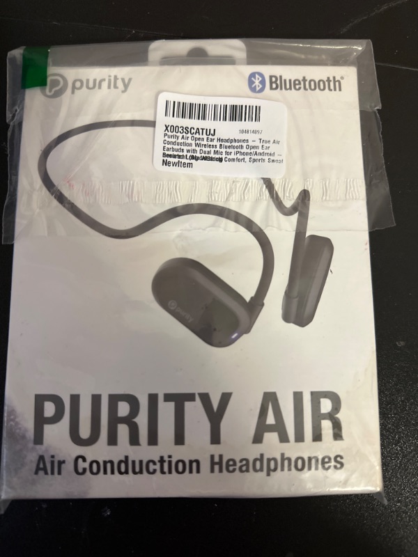 Photo 2 of Purity Air Open Ear Headphones - True Air Conduction Wireless Bluetooth Open Ear Earbuds with Dual Mic for iPhone/Android - Secured Long Wearing Comfort, Sports Sweat Resistant (Black/Black) Black Unisize Purity Open Ear Headphone Model: K7
