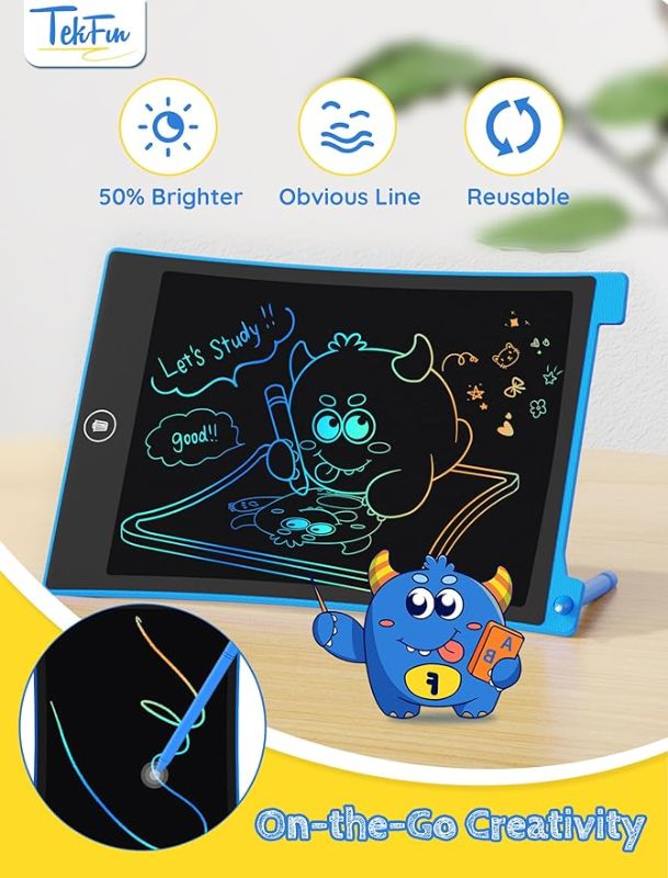 Photo 1 of TEKFUN 2 Pack LCD Writing Tablet with Anti-Lost Stylus, 10in Erasable Doodle Board Coloring Drawing Pad for Kids, Car Trip Educational Toy