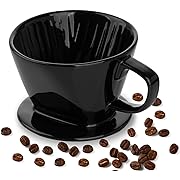 Photo 1 of YOLIFE Pour Over Coffee Maker, Pour Over Coffee Dripper Porcelain Slow Brewing Accessories for Travel Camping Office Home, Brew 2 Cup (Black)
