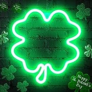Photo 1 of 11.5 Inch St Patricks Day Decorations,Irish Four Leaf Clover LED Window Lights,USB Powered Control