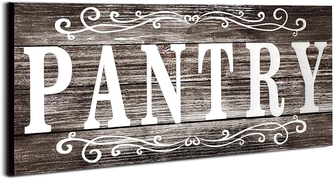 Photo 1 of WTRA Pantry Sign Wall Art Home Modern Rustic Farmhouse Kitchen Decor Guide 16x6 Inch, Funny Wooden Frames Life Decoration Wall Print Clearance for Family Living Room Office Food Storage Bathroom
