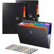 Photo 1 of ABC life 3 Pack Cute Folders,7 Pockets Expanding File Folder/Important Document Organizer,Letter A4 Accordion Folders,Small Cute Acordian Binder/Paper Organizer for School Travel,144Pcs Colored Label