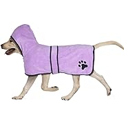 Photo 1 of COMFPET Dog Robe for After Bath, Dog Towel for Pet Shower & Bath, Hooded Robe for Cats and Dogs of All Breeds, Absorbent Towel, Medium(Purple)