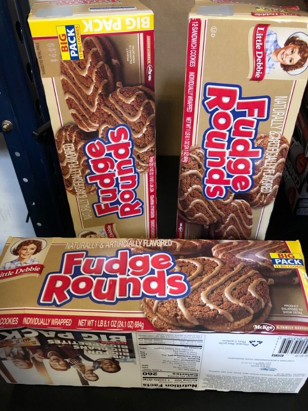 Photo 2 of exp date 05/2024---3pack Little Debbie's Fudge Rounds 12 ct