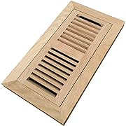 Photo 1 of Homewell White Oak Wood Floor Register, Flush Mount Vent with Damper, 4x10 Inch, Unfinished