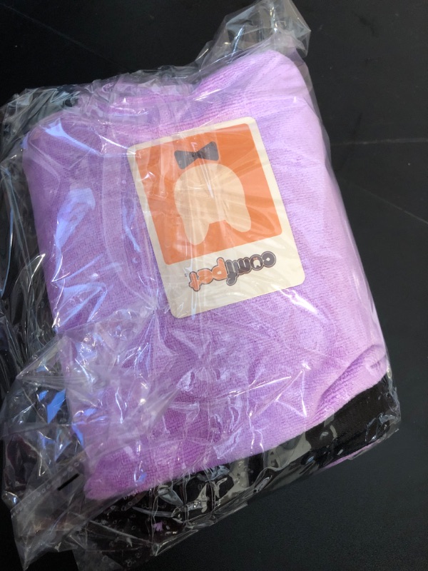 Photo 2 of Size M--COMFPET Dog Robe for After Bath, Dog Towel for Pet Shower & Bath, Hooded Robe for Cats and Dogs of All Breeds, Absorbent Towel, Medium(Purple)