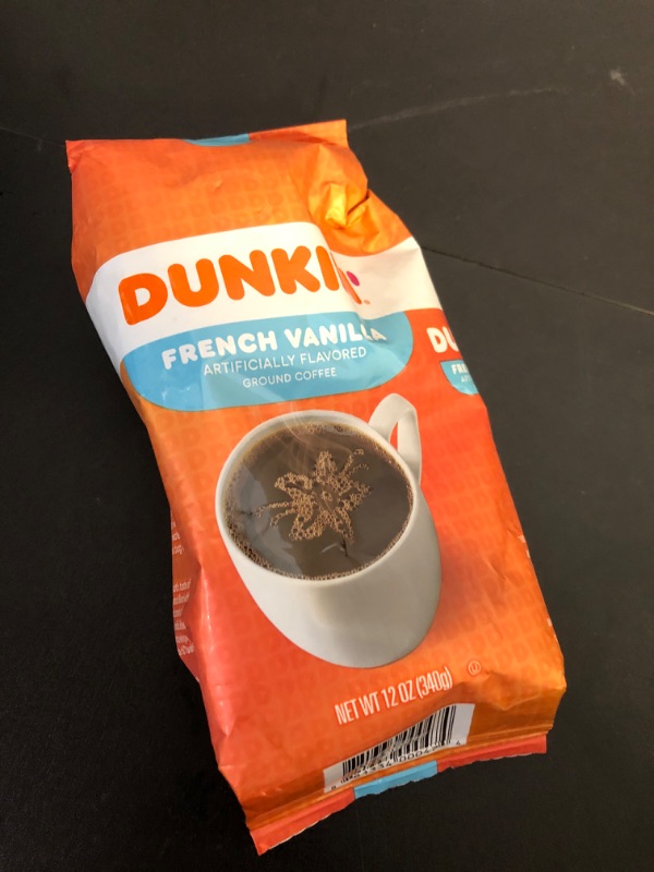 Photo 2 of exp date 06/2024--Dunkin' French Vanilla Flavored Ground Coffee, 12 Ounces French Vanilla 12 Ounce (Pack of 1)