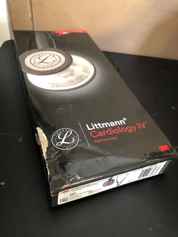 Photo 2 of 3M 6165 Littmann Cardiology IV Rainbow-Finish Chest Piece Diagnostic Stethoscope with 27" Black Tube, Stem and Headset Rainbow Finish Chestpiece, Black Tube