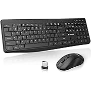 Photo 1 of KOORUI Wireless Keyboard and Mouse Combos, 2.4G Silent Full Size Keyboard 3DPI Mouse for Windows MacOS Linux, 12 Multimedia and Shortcut Keys Desktop