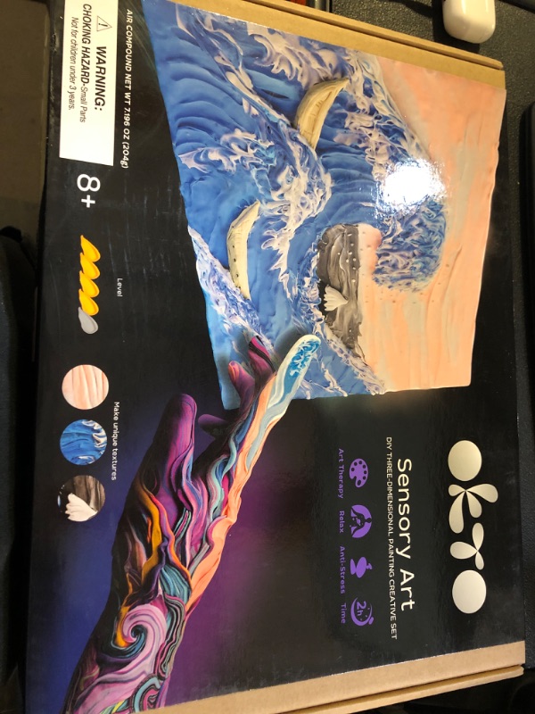 Photo 2 of Art Kit "Great Wave in Kanagawa" Arts & Crafts DIY Painting with Modeling Clay Kit for Painting Painting Kits for Adults for Home Decoration Air Dry Clay for Adults| Arts and Crafts The Great Wave in Kanagawa