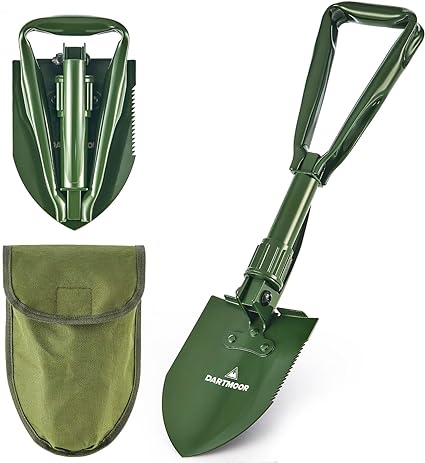 Photo 1 of 18.1" Military Style Foldable E-Tool, Small Compact Lightweight Survival Shovel, Entrenching Tool for Off Road, Folding Spade Collapsible Shovel for Camping, Hiking, Digging, Gardenin