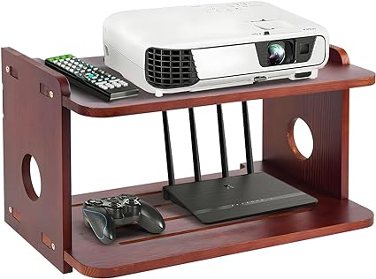 Photo 1 of BEARUT Projector Mount Shelf, Wood RED - Projector Stand & Rack Holder, Storage Box for Router, Modem, Power Strip & Xbox Series, PS5, PS4