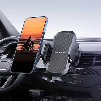 Photo 1 of HEVEIS Phone Holder Car,Upgraded Metal Hook Clip Car Phone Holder for Car Vent,Thick Cases Friendly Cell Phone Holder Car,Suitable for Most Smartphones Black