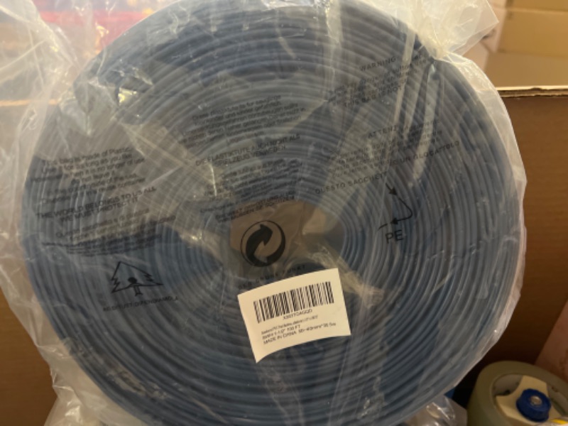 Photo 2 of 1-1/2" x 100 FT Pool Backwash Hose Blue Heavy-Duty Discharge Hose Reinforced PVC Lay Flat Flexible Pump Hose for Swimming Pool With 1 Clamp,Weather and Burst Resistant