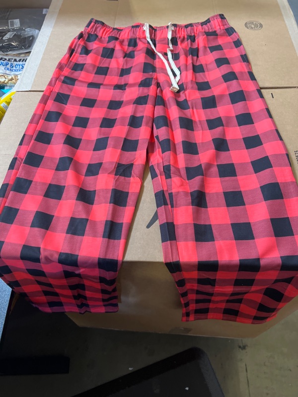 Photo 1 of LARGE Mens Plaid Pajama Pants Classic Check Lounge Long Sleep Pant Elastic Waist Soft PJ Bottoms Homewear with Pockets