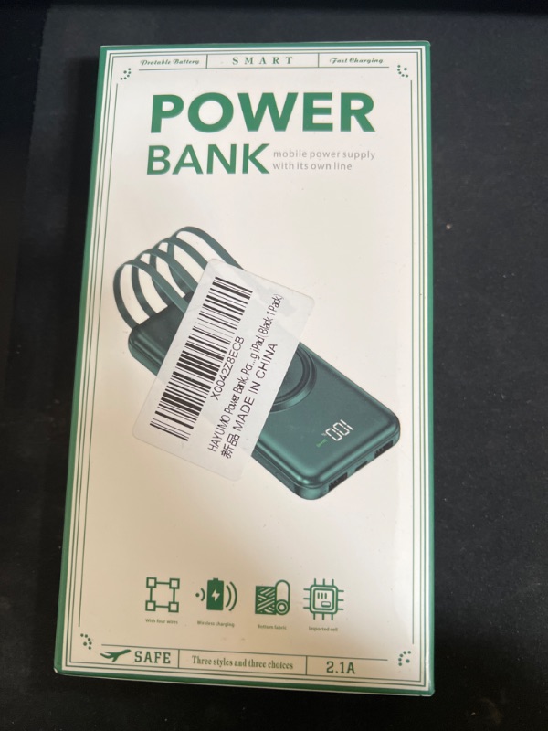 Photo 2 of Wireless Power Bank, Portable Fast Charger Power Bank, 20000mAh with 22.5W High-Speed Charging, 2-Way Output and 2-Way Input, Compatible with iPhone, Samsung, iPad (1 Pack)