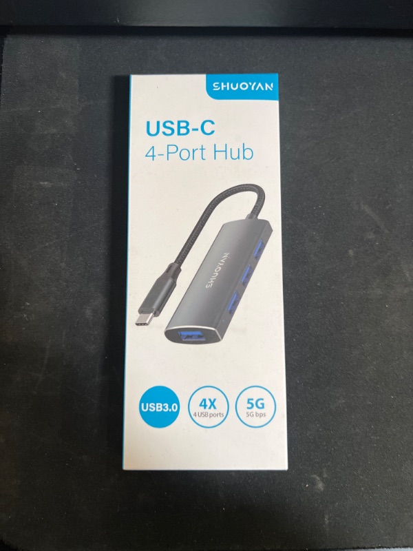 Photo 1 of SHUOYAN USB C Hub, USB C to USB Splitter with 4 USB 3.0 Ports, Ultra-Slim USB Expander for Laptop, Desktop, MacBook, Mac Pro, Flash Drive, Keyboard, Printer, and Mouse Adapter, Camera and More