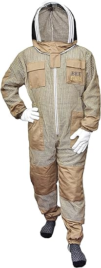 Photo 1 of   XL  Bee Stars 3 Layer Bee Suit With Fencing Veil And One Pair Gloves Ventilated Sting Proof Beekeeping Suit For Beekeepers