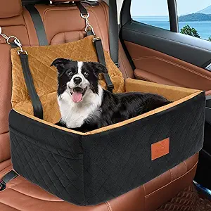 Photo 1 of Dog Car Seat for Large Medium Dog,Washable Pet Car Seat for Dogs Under 55 lbs or 2 Small Dogs,Multi-Functional Dog Booster Seat with Thick Cushion,2 Safety Leashes Dog Sofa Cushion & Travel Dog Bed