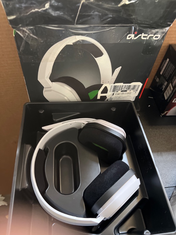 Photo 2 of ASTRO Gaming A10 Wired Gaming Headset, Lightweight and Damage Resistant, ASTRO, 3.5 mm Audio Jack, for Xbox Series X|S, Xbox One, PS5, PS4, Nintendo Switch, PC, Mac- White/Green White Gen 1 Xbox/PC