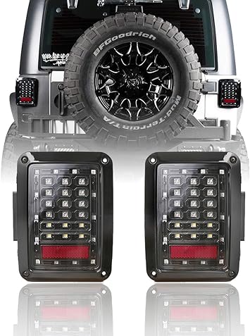 Photo 1 of u-Box Wrangler JK Tail Light Assembly Clear LED w/Brake Light & Turn Signal for Jeep JK Wrangle & Unlimited 2007-2018