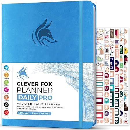 Photo 1 of Clever Fox Planner Daily PRO - 8.5 x 11" A4 Size Daily Life Planner and Gratitude Journal to Increase Productivity, Time Management and Hit Your Goals - Undated - Lasts 3 Months (Blue)